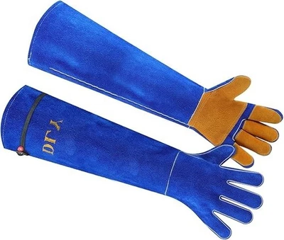 Guantes de Manejo de Animales, Doble Cuero de Vaca Reforzado Acolchado, Mordedura de Perro XL Foto 1 de 4