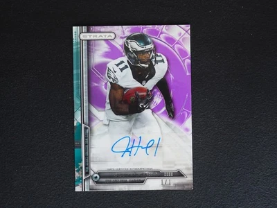 2014 Topps Strata Josh Huff AUTO Autograph Purple Quartz #1/1 NMMT+ - Image 1 of 2
