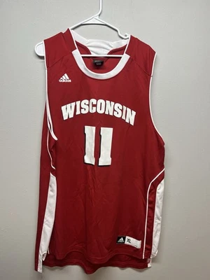 Wisconsin Badgers Basketball Jersey Men’s XL Red Adidas #11 Jordan Taylor - Image 1 of 4