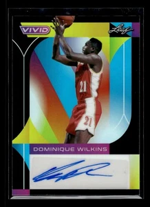2022-23 Leaf Vivid #BA-DW1 Dominique Wilkins 13/20 Auto Black Atlanta Hawks - Picture 1 of 2