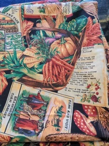 VTG*SHARON KESSLER CONCORD FALL HARVEST FARM MUSHROOMS LABELS 5 YARDS+ EUC - Picture 1 of 14
