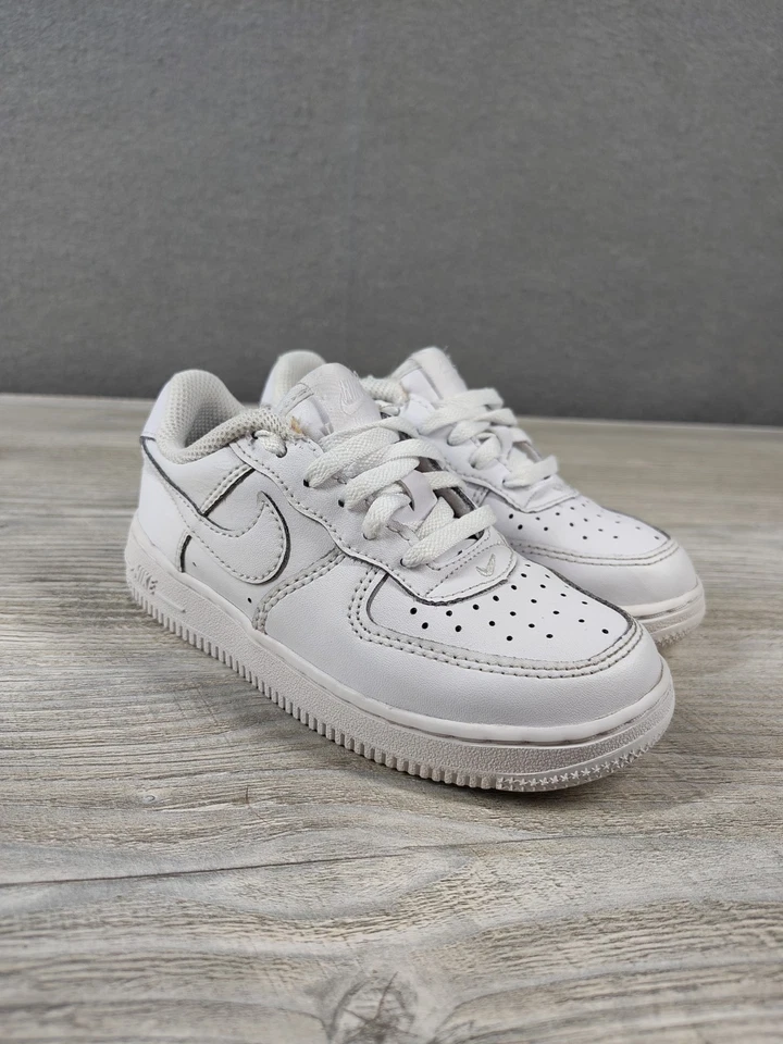 Nike Air Force 1 Triple Blanco 314194-117 Zapatillas con cordones Bebé Niño EE. UU. 9C Foto 1 de 4