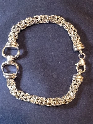 Pulsera de cadena bizantina Milor Italia plata de ley 925 8" Foto 1 de 4