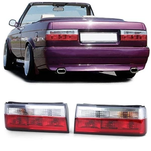 BMW E30 FACELIFT 87 - 93 RED CLEAR TAIL REAR LAMPS LIGHTS LEFT RIGHT PAIR - Picture 1 of 1