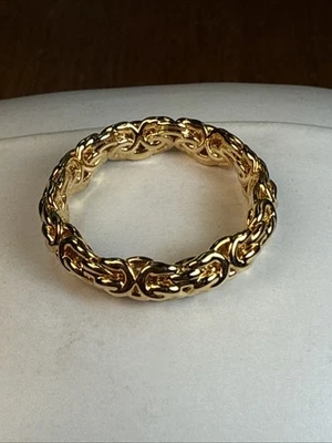 Anillo banda bizantina resina oro amarillo 14K Milor Italia pre-amado talla 9 Foto 1 de 4