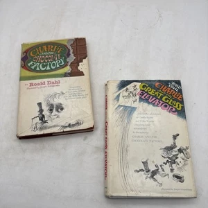 1964 Roald Dahl Book Charlie and The Chocolate Factory 1972 Great Glass Elevator - Picture 1 of 19
