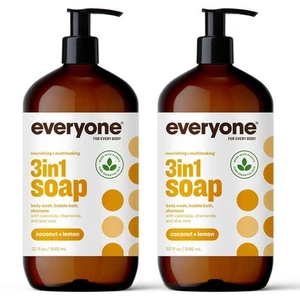 Everyone 3-in-1 Soap, Body Wash, Bubble Bath, Shampoo, 32 Fl Oz (Pack of 2) - Picture 1 of 8