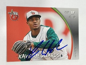 Xavier Edwards 2019 Fort Wayne Tin Caps Autographed Signed Card