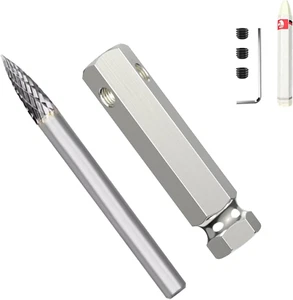 Neeki 1/4 in Acciaio Carburo Punta Trapano Alesatore,Fresa Doppio Taglio per Riparazione Pneumatici, Fea - Foto 1 di 12