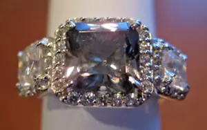 .925 Sterling Silver and Gemstone Ring, Size 4 - Picture 1 of 9
