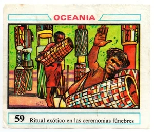 RITUAL CEREMONIAS FUNEBRES #59 CROMO OCEANIA 1968 DUNKIN RECUPERADO DE ALBUM - Imagen 1 de 2