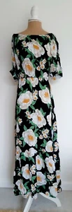SIMPLY BE Ladies Long Black Floral Bardot Off The Shoulder Dress Size 12 BNWT - Picture 1 of 5