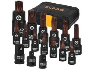 16-Piece Torx Bit Socket Set - Premium S2 Steel European Style T8-T60 with - Picture 1 of 8