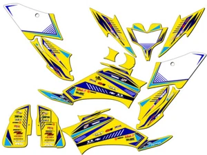 All Years RAPTOR 250 SURGE Yellow Senge Graphics Kit Compatible with Yamaha - Picture 1 of 7