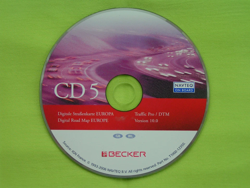 CD NAVIGATION BECKER TRAFFIC PRO DTM 10.0 ENGLAND IRLAND BMW MERCEDES PORSCHE VW - Bild 1 von 1