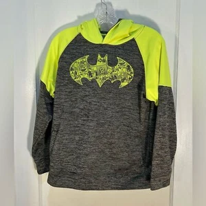 Batman Youth Extra Large Hoodie Neon Green and Gray Long Sleeves Boys - Picture 1 of 6