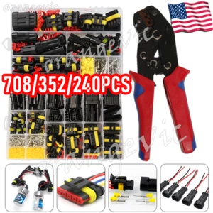 708Pcs Car Automotive Waterproof Electrical Wire Connector Plug 1-6 Pin Kit Set - Picture 1 of 28