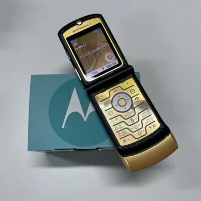 Unlocked Motorola RAZR V3i Dolce Gabbana Gold GSM Flip Bluetooth Mobile Phone - Image 1 of 4