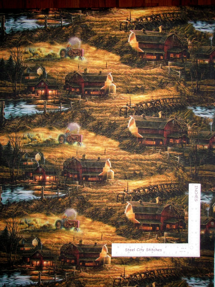 Granero Granero Tractor Tela Algodón Homestead Retreat Benartex 23" Longitud Foto 1 de 1