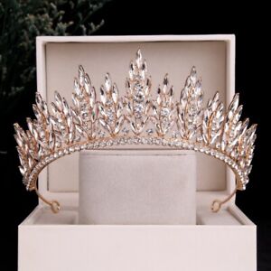 Gold Tiara Crown for Women Crystal Queen Crowns Rhinestone Princess Bridal Tiara