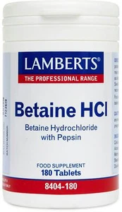 Lamberts Betaine HCl 324mg /Pepsin 5mg 180 Tablets X 1 - Picture 1 of 1