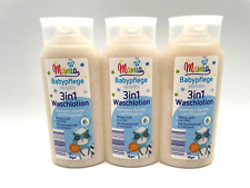 3x Mamia Babypflege Sensitiv 3in1 Waschlotion  Shampoo Dusche Pflegebad 300ml