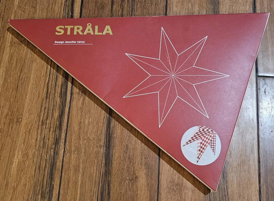 IKEA Strala Lamp Shade Harlequin Pattern Red White 304.089.36