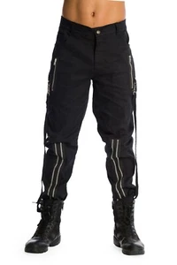 Pantalones negros con cremallera Banned para hombre - Bondage Punk - M - Imagen 1 de 3