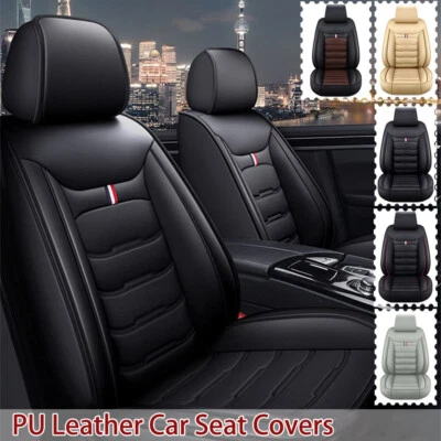 For Audi A3 A4 A5 Car Front 2 Seat Covers Full Set PU Leather Protector Pad Mat - Image 1 of 4