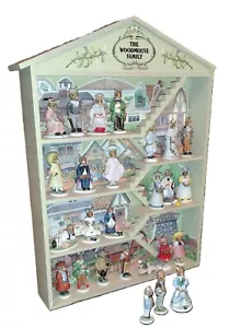 The Franklin Mint WOODMOUSE FAMILY TREEHOUSE 24pc Porcelain Mouse Figurine Set - Picture 1 of 16