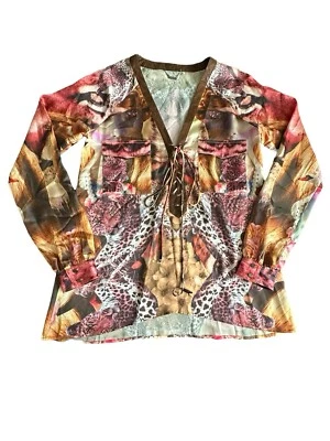 Raro cigno leopardato artistico multicolore indossabile Custo Barcelona taglia media #Q3-4 - Immagine 1 di 4