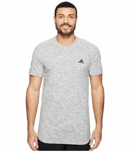 Adidas Men's Essentials Heathered Pique Tee - Medium Grey Size M NEW W TAG - Picture 1 of 4