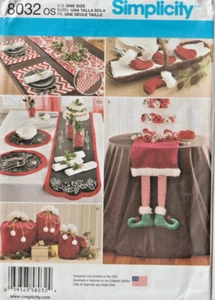 DECORACIÓN DE MESA DE NAVIDAD - Corredores de mesa/bolsas de regalo/colchonetas - Simplicity 8032 - Imagen 1 de 2