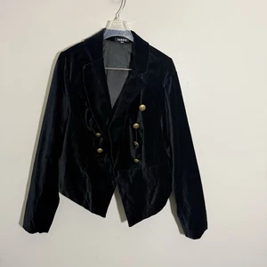 Giacca blazer militare velluto nero Torrid taglie forti 2X bottoni buoni - Foto 1 di 5