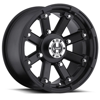 (1) 12x8 -10.2 Vision 393 Lock Out 4x115 Matte Black Wheel - Image 1 of 2