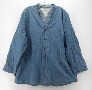 VINTAGE Tommy Hilfiger Top Women 22 Plus Blue Button Up Denim Shirt Preppy NEW - Picture 1 of 12