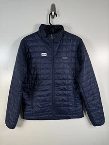Patagonia Mens Full Zip Mockneck Quilted Nano Puff Jacket Blue Sz Small 21x26 - Picture 1 of 8