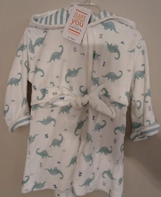 Just One You By Carter's Baby Boys' Dino Bath Robe Dinosaur Hooded 0-9 months - Image 1 of 4