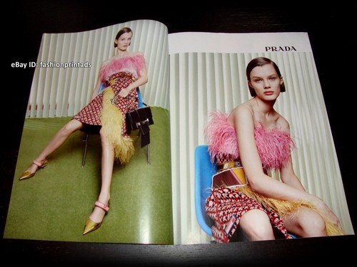 PRADA ANNUNCIO STAMPA 4 pagine primavera 2017 KRISTINA GRIKAITE gambe donna caviglie piedi