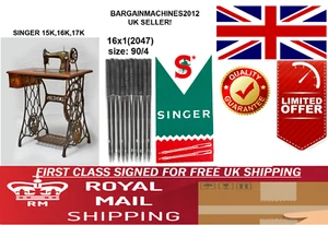 SINGER 15k,16k,17k, 16x1 (2047) SIZE14/90 INDUSTRIAL SEWING MACHINE (10) NEEDLE - Picture 1 of 7