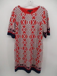 Madison Leigh 12 Short Sleeve Crew Neck Colorful Geometric Dress - Picture 1 of 11