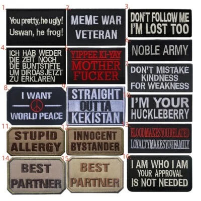 Embroidered inspirational quotes English Letter Words Hook Patch Fastener Badge - Image 1 of 2