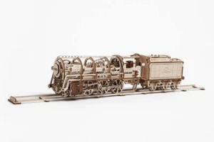 UGEARS - Modelos mecánicos de madera - Locomotora de vapor con modo mecánico Tender - Imagen 1 de 6
