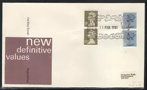 G. B. FDC oficial para los pares de bobinas verticales 1981 111/2p y 14p (2025/03/25#04) - Imagen 1 de 1