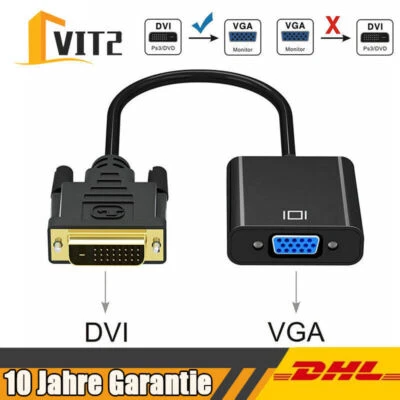 DVI-D 24+1 auf VGA Adapter Digital auf Analog für Computer PC Monitor Projektor - Bild 1 von 4