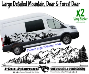 Adesivi vinile camion montagna grafica decalcomanie laterali auto divertimento camper fuoristrada furgone - Foto 1 di 2