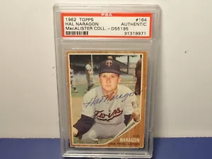 1962 Autographed Topps 164 Hal Naragon MacAlister Collection - Picture 1 of 3
