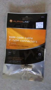 5 Paquetes AlphaLine RG59 Cable Coaxial F-Type Conectores - Paquete de 2 (B 21) - Imagen 1 de 3