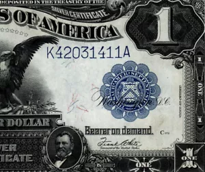 1899 $1 SILVER CERTIFICATE BLACK EAGLE PMG 58 EPQ Fr.235 K42031411A (CEJ) - Picture 1 of 4