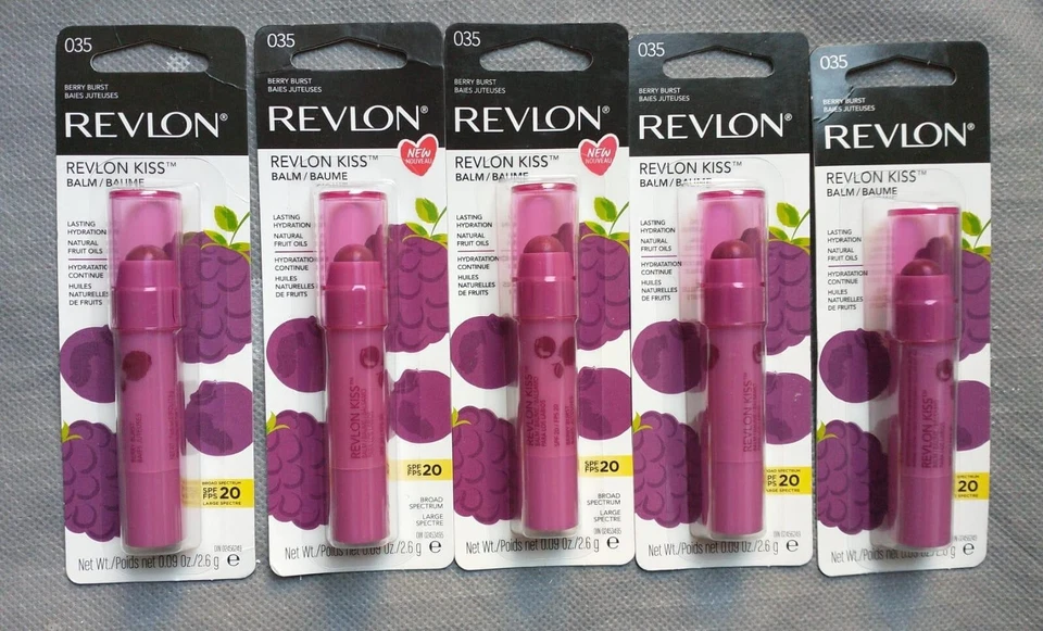 Pack de 5 bálsamo labial Revlon Kiss sellado número 035 - Berry Burst 35 Foto 1 de 1